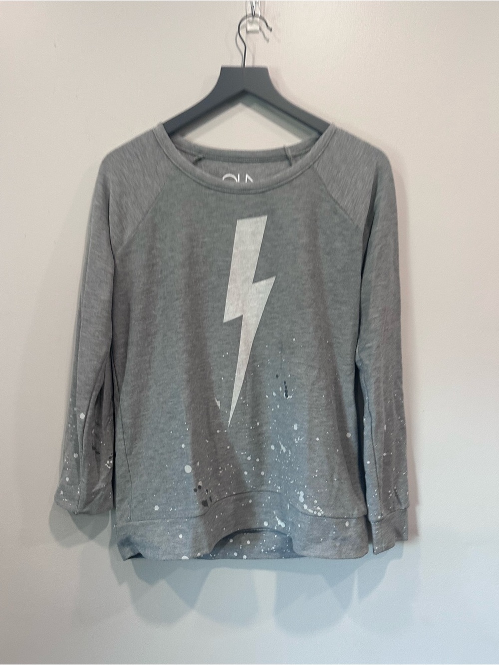 Chaser Gray Pullover Sweatshirt with Silver Lightning Graphic